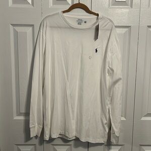 Mens brand new with tags white long sleeve polo tshirt